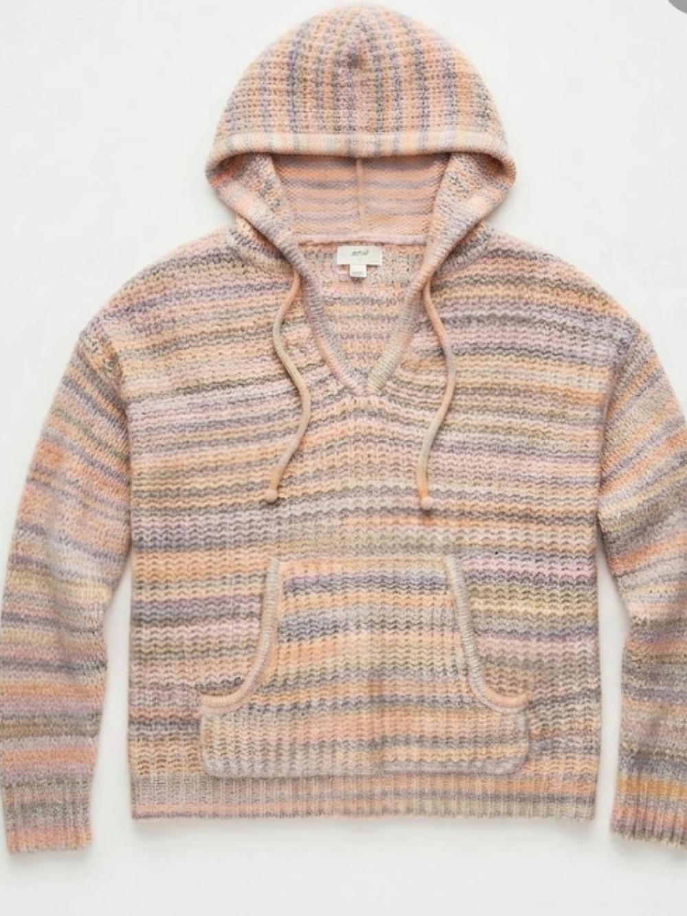 Aerie  Comfy Sweater Hoodie Pink & Blue Small
